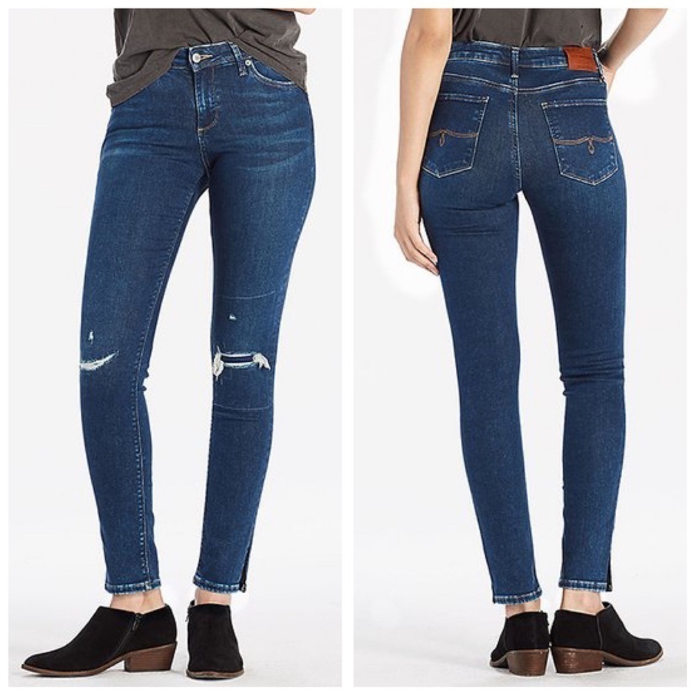 Lucky Brand Lolita Robinson Side-Slit Low Rise Skinny Jeans
